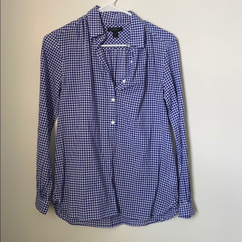 Gingham JCrew Top